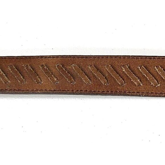 Rugged Leather 7106 Brown Belt Hashtag Stitching Design Men's Size 40 - Picture 7 of 12